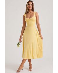 Oh Polly - Sweetheart-Neck Ruched Midaxi Dress - Lyst