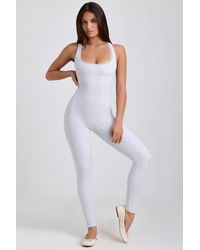 Oh Polly - Ribbed Modal Lace-Trim Jumpsuit - Lyst
