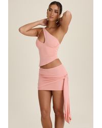 Oh Polly - Draped Mid-Rise Mini Skirt - Lyst
