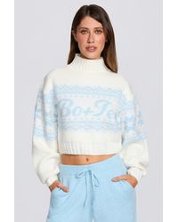 BO+TEE - Jacquard-Knit Cropped Jumper - Lyst