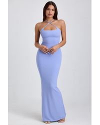 Oh Polly - Ribbed Modal Halterneck Maxi Dress - Lyst