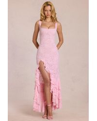 Oh Polly - Lace Ruffle Maxi Dress - Lyst