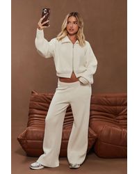 BO+TEE - Ribbed Knit Wide-Leg Joggers - Lyst