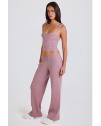 BO+TEE - Ribbed Knit Wide-Leg Joggers - Lyst