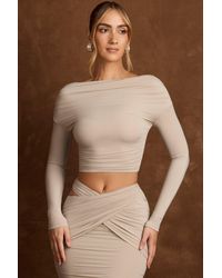 Oh Polly - Open-Back Draped Crop Top - Lyst