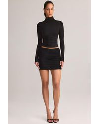 Oh Polly - Modal Ruched Mid-Rise Mini Skirt - Lyst