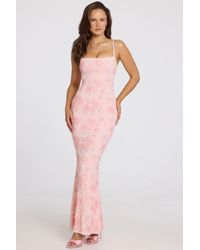 Oh Polly - Embellished Square-Neck Maxi Dress - Lyst