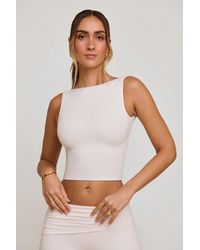 Oh Polly - High Neck Open Back Crop Top - Lyst