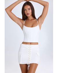 Oh Polly - Lace-Up Cargo Micro Mini Skirt - Lyst