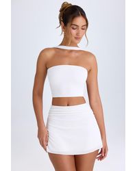 Oh Polly - Ruched Mid-Rise Mini Skirt - Lyst