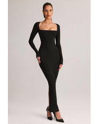 Oh Polly - Modal Square-Neck Bodycon Maxi Dress - Lyst
