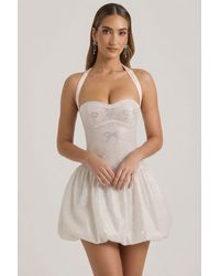 Oh Polly - Embellished Halterneck Bubble Hem Mini Dress - Lyst