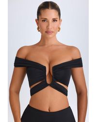 Oh Polly - Cut-Out Off-Shoulder Crop Top - Lyst