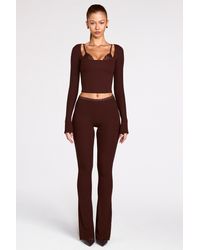 Oh Polly - Modal Mid-Rise Flared Trousers - Lyst
