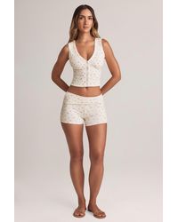 Oh Polly - Modal Foldover Mid-Rise Shorts - Lyst