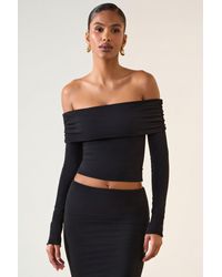 Oh Polly - Modal Off-Shoulder Long-Sleeve Top - Lyst