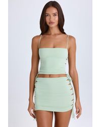 Oh Polly - Ruched Cut-Out Mini Skirt - Lyst