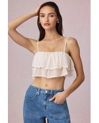 Oh Polly - Ruffled Cropped Camisole Top - Lyst