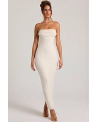 Oh Polly - Embellished Bandeau Cowl Neck Maxi Dress - Lyst