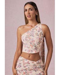 Oh Polly - Scarf-Detail One-Shoulder Top - Lyst