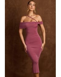 Oh Polly - Off-Shoulder Draped Midaxi Dress - Lyst