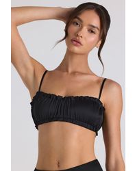 Oh Polly - Ruffle-Trim Smocked Crop Top - Lyst