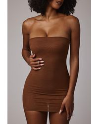 Oh Polly - Soft Sheer-Mesh Bandeau Mini Slip Dress - Lyst