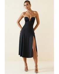 Oh Polly - Slinky Jersey Strapless A-Line Midaxi Dress - Lyst