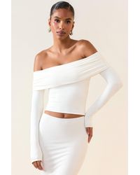 Oh Polly - Modal Off-Shoulder Long-Sleeve Top - Lyst