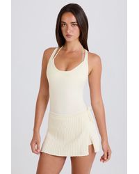 BO+TEE - Ribbed Knit Tie Wrapover Skort - Lyst