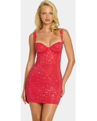 Oh Polly - Embellished Sweetheart Corset Mini Dress - Lyst