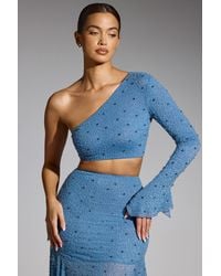 Oh Polly - Embellished One Shoulder Top - Lyst