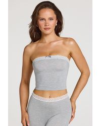 Oh Polly - Modal Lace-Trim Bandeau Top - Lyst