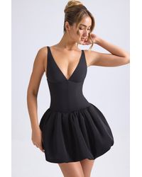 Oh Polly - Lace-Up Bubble Hem Corset Micro Mini Dress - Lyst