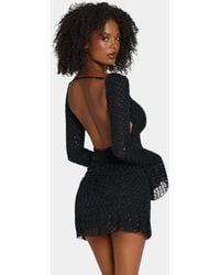 Oh Polly - Embellished Open-Back A-Line Mini Dress - Lyst