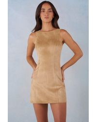 Oh Polly - Faux Suede A-Line Mini Dress - Lyst