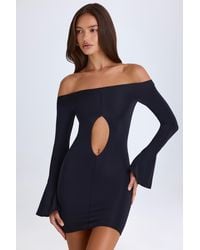 Oh Polly - Off-Shoulder Cut-Out Mini Dress - Lyst