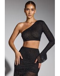 Oh Polly - Embellished One Shoulder Top - Lyst