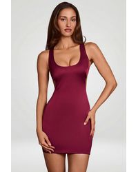 Oh Polly - Scoop Neck Lace-Up Back Mini Dress - Lyst