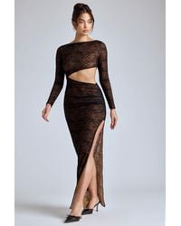 Oh Polly - Lace Long Sleeve Maxi Dress - Lyst