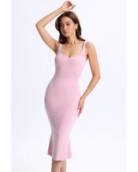 Oh Polly - Modal Plunge Open-Back Midaxi Dress - Lyst