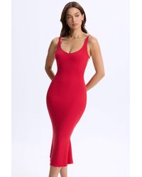 Oh Polly - Modal Plunge Open-Back Midaxi Dress - Lyst