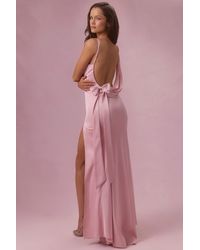 Oh Polly - Satin Draped Bridesmaid Dress - Lyst