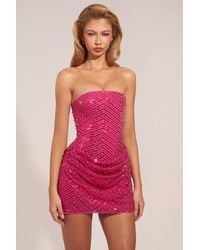 Oh Polly - Embellished Draped Strapless A-Line Mini Dress - Lyst