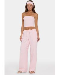 BO+TEE - Ribbed Jersey Low-Rise Trousers - Lyst
