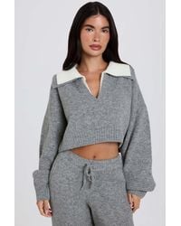 BO+TEE - Soft Knit Layered Collar Cropped Jumper - Lyst