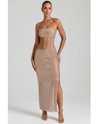 Oh Polly - Embellished Cut-Out Bandeau Maxi Dress - Lyst