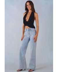 Oh Polly - Mid-Rise Straight-Leg Jeans - Lyst