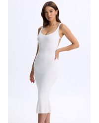 Oh Polly - Modal Plunge Open-Back Midaxi Dress - Lyst