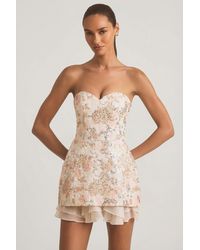 Oh Polly - Embellished Strapless Corset Mini Dress - Lyst